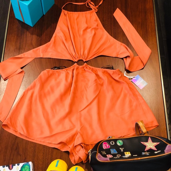 Salt Canyon Romper/Halter Top and Shorts with Ring - Picture 2 of 5